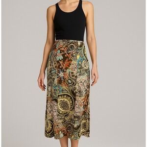 RQT Vtg Inspired Paisley Print Maxi Skirt Bohemian Patchwork Long Flowy Size 12‎